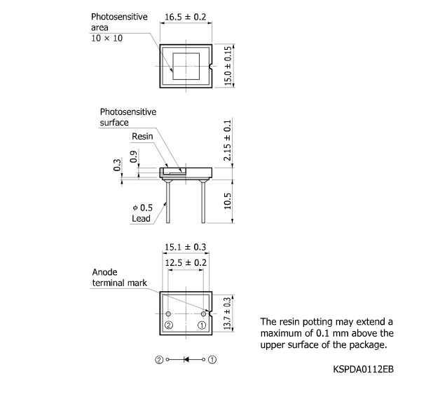 Si光電二極管S12915-1010R(圖3) Si光電二極管S12915-1010R(圖3)