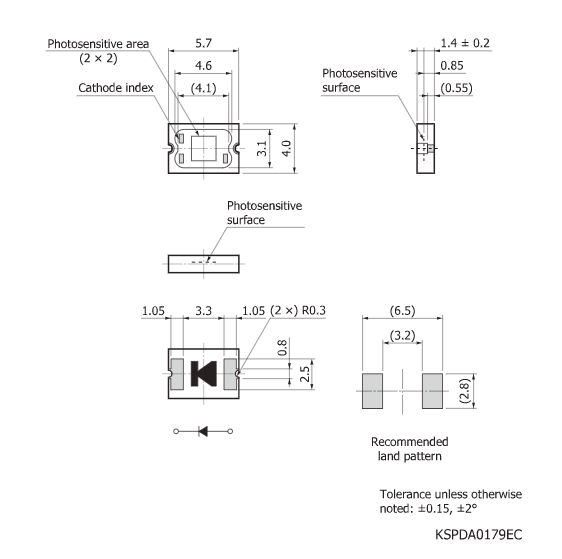 硅光電二極管S9674(圖2) 硅光電二極管S9674(圖2)