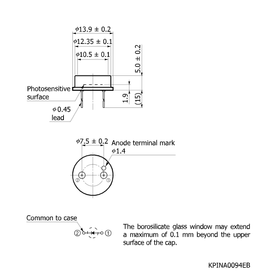硅PIN光電二極管S9195(圖2) 硅PIN光電二極管S9195(圖2)