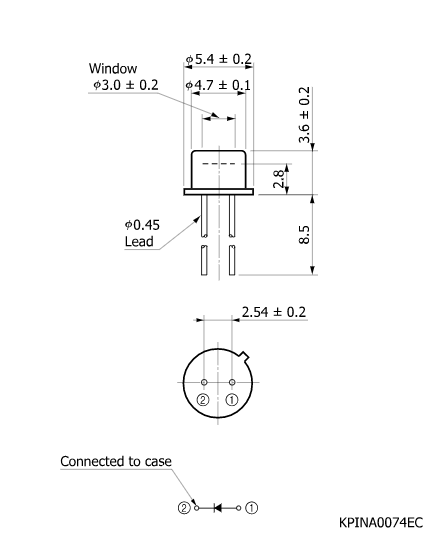 硅PIN光電二極管S5821(圖2) 硅PIN光電二極管S5821(圖2)