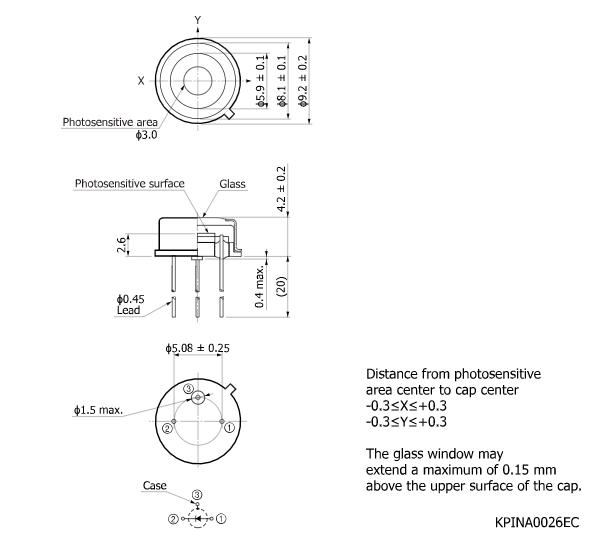 硅PIN光電二極管S3399(圖2) 硅PIN光電二極管S3399(圖2)