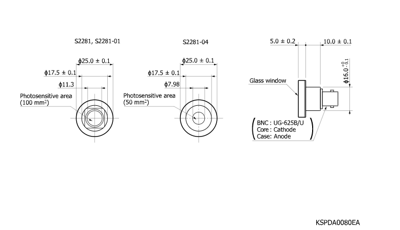 硅光電二極管S2281-01(圖2) 硅光電二極管S2281-01(圖2)