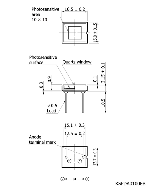 硅光電二極管S1227-1010BQ(圖2) 硅光電二極管S1227-1010BQ(圖2)