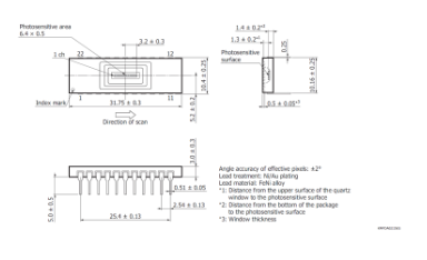 濱松 CMOS線陣圖像傳感器 S10122-128Q-01(圖2) 濱松 CMOS線陣圖像傳感器 S10122-128Q-01(圖2)