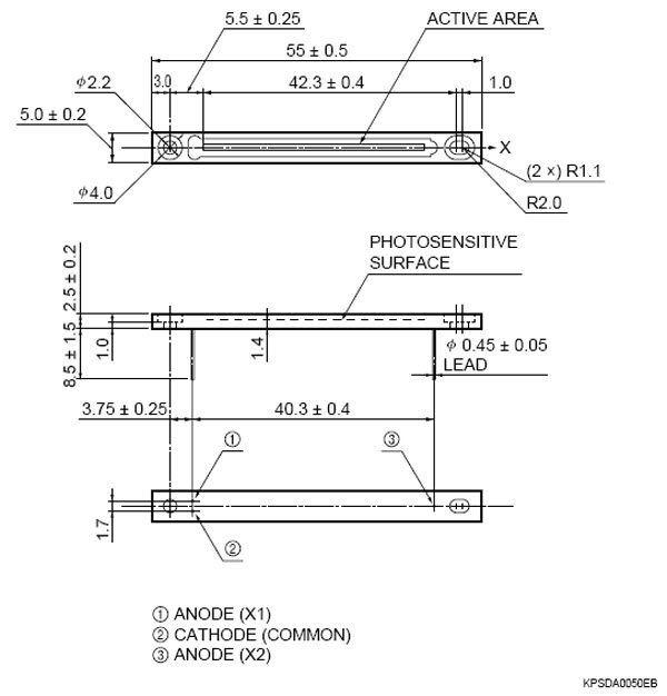 一維位置靈敏探測器S3270(圖2)