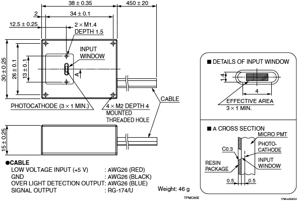 微型光電倍增管 光子計數(shù)探頭 H12406(圖3) 微型光電倍增管 光子計數(shù)探頭 H12406(圖3)