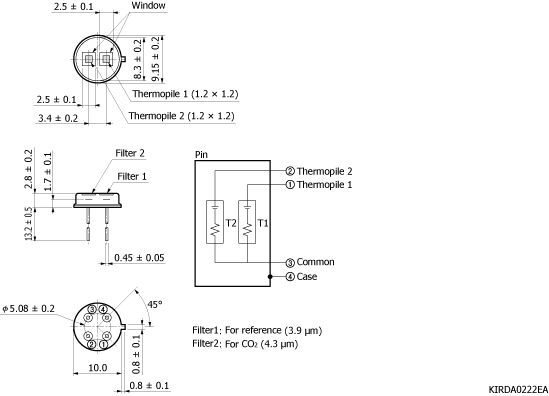 熱電堆探測器(雙象元型) T11722-01(圖2)