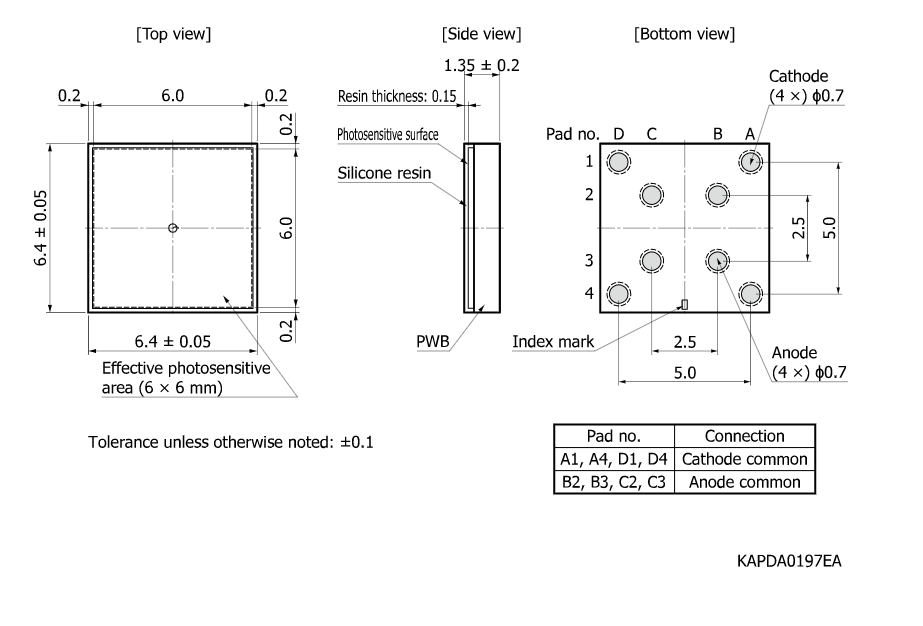 濱松 硅光電倍增管 MPPC SiPM S14160-6050HS(圖1) 濱松 硅光電倍增管 MPPC SiPM S14160-6050HS(圖1)