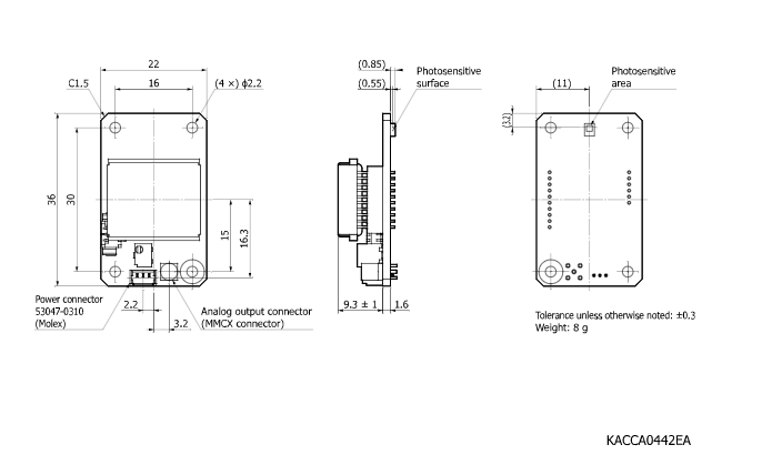 濱松 硅光電倍增管SiPM/MPPC模塊 C15522-1310SA(圖1) 濱松 硅光電倍增管SiPM/MPPC模塊 C15522-1310SA(圖1)