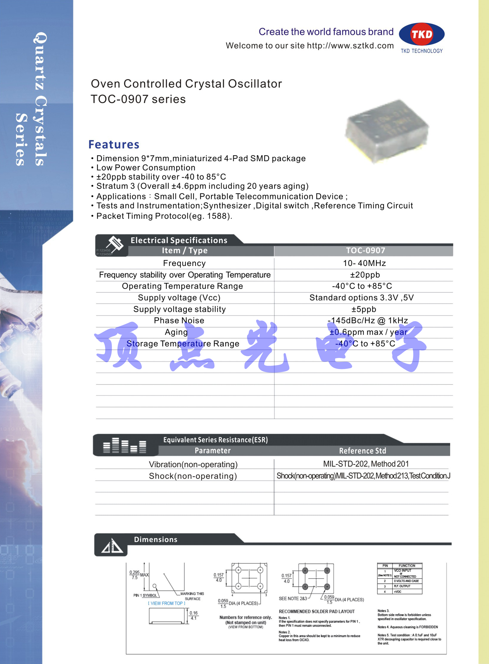 TKD 泰晶 恒溫晶體振蕩器 ocxo 有源晶振 TOC-0907系列 10.000~40.000MHz(圖1) 1-220P9161553920.png