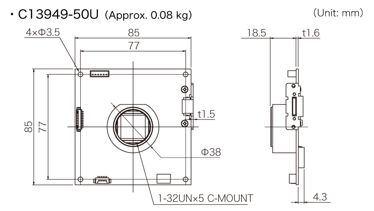 濱松 CMOS相機 C13949-50U(圖2)