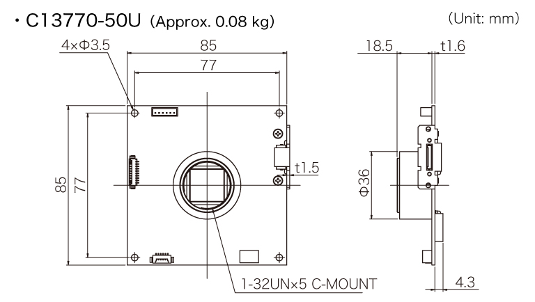 濱松 CMOS相機 C13770-50U(圖2)